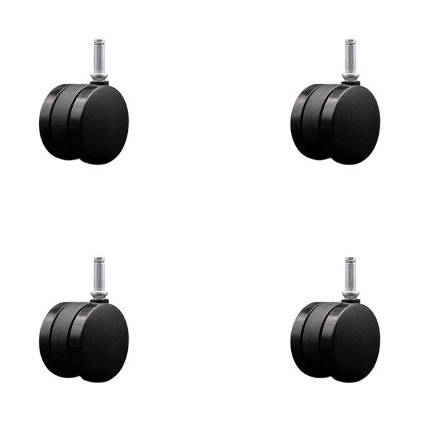 Service Caster 2-3/8'' Office Chair Caster Nylon Twin Wheel 7/16 Grip Ring Stem , 4PK SCC-UHGR02S60-NYS-716176-4 - main